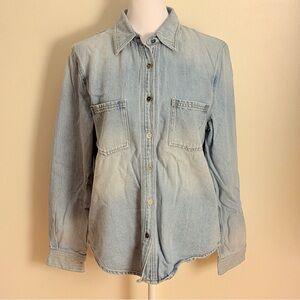 Light Blue Tencel, Hemp and Cotton Long Sleeve Denim Jacket